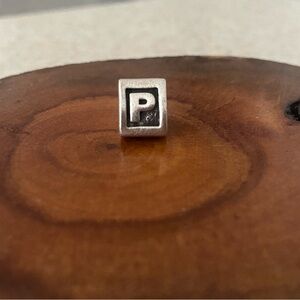 Authentic Pandora Letter P silver charm